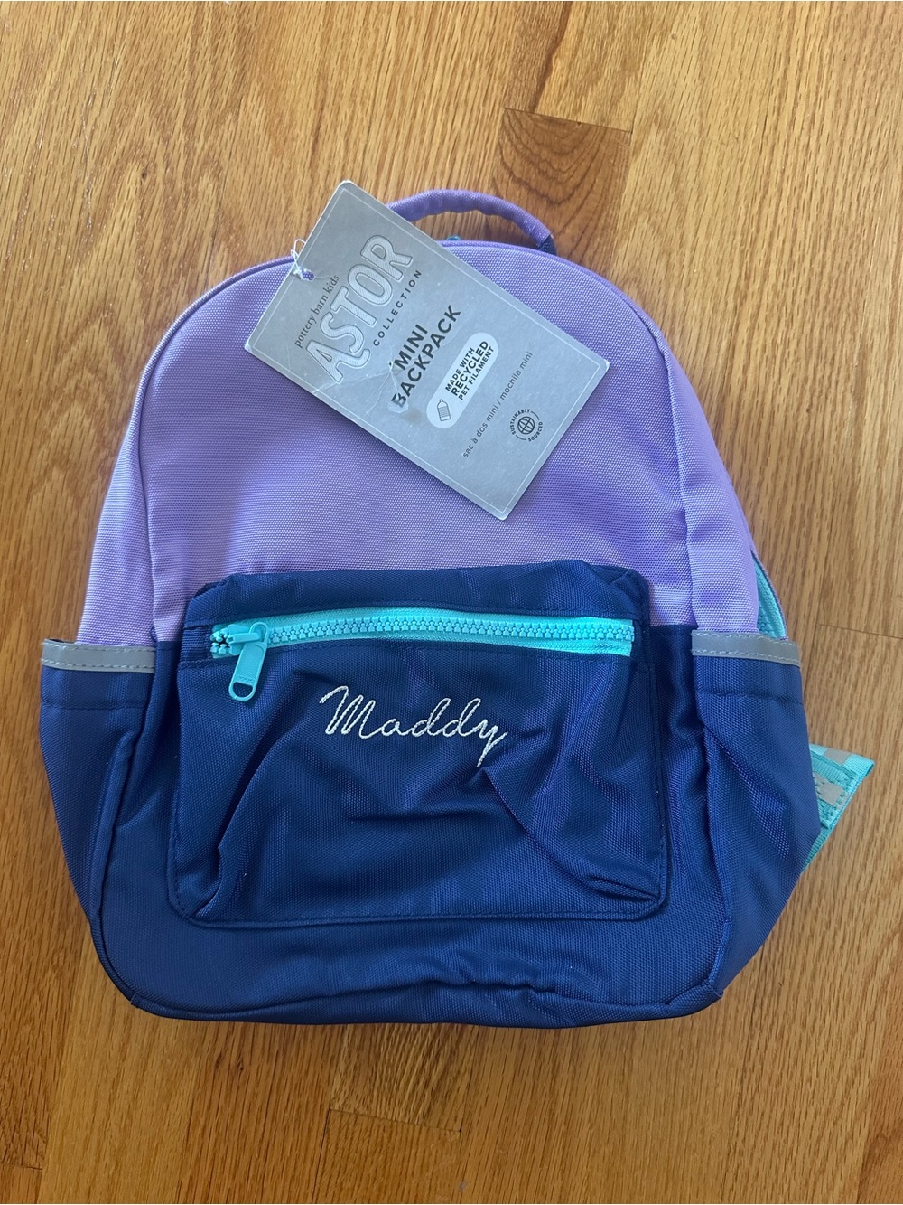 Pottery Barn Kids Mini Backpack - Lavender, Navy & Teal
